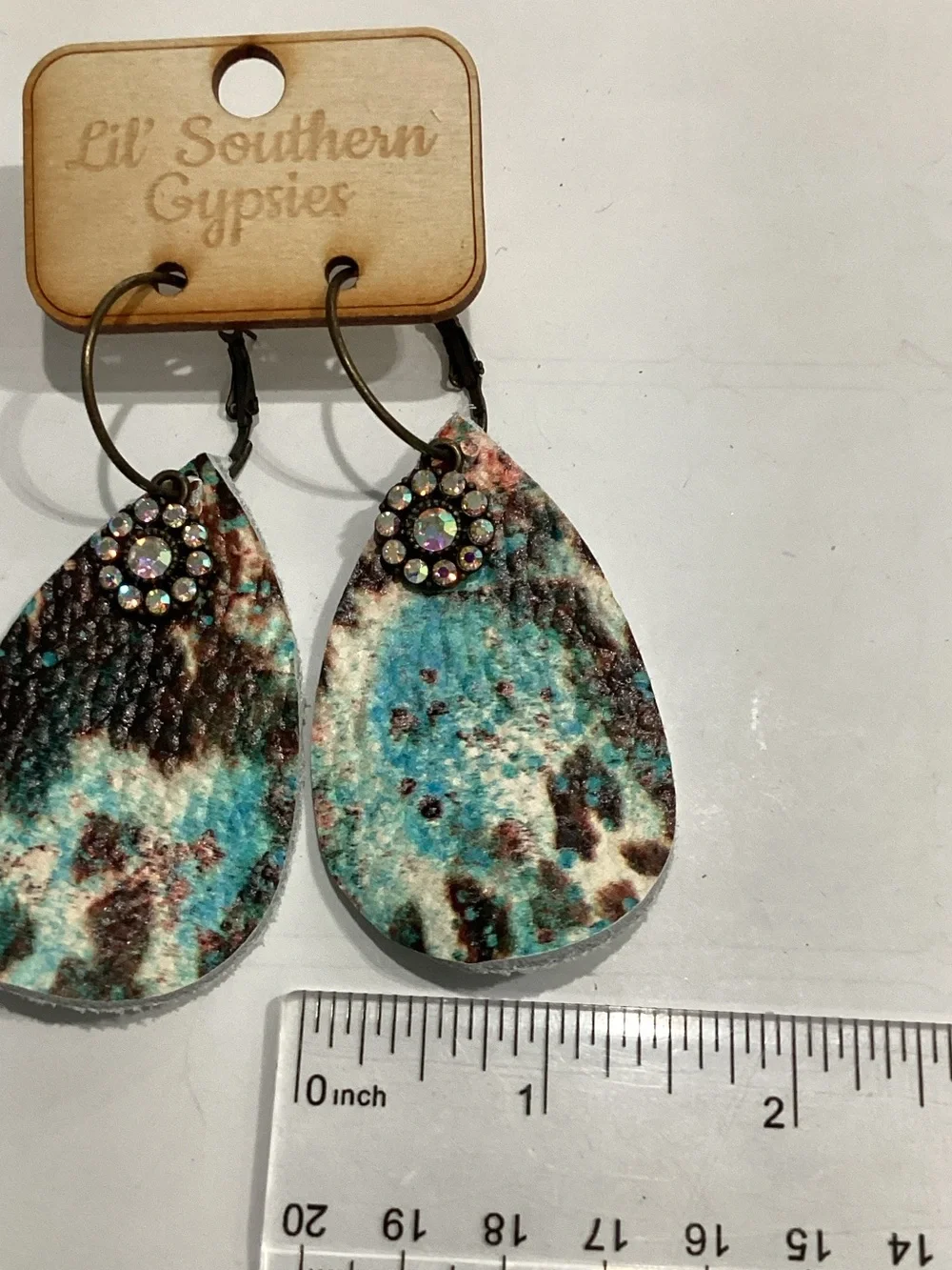 Lil' Southern Gypsies Turquoise & Brown Teardrop Earrings